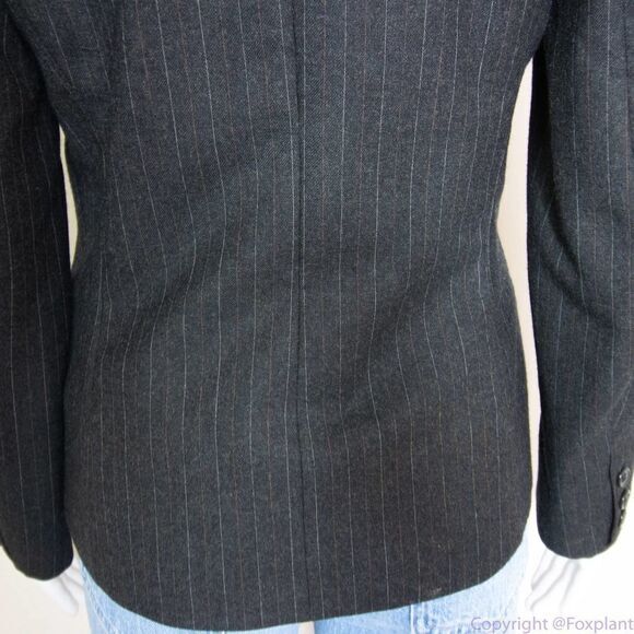 Vintage Cassidy women's 100% wool pinstripe grey blazer, size 4 - Picture 8 of 16